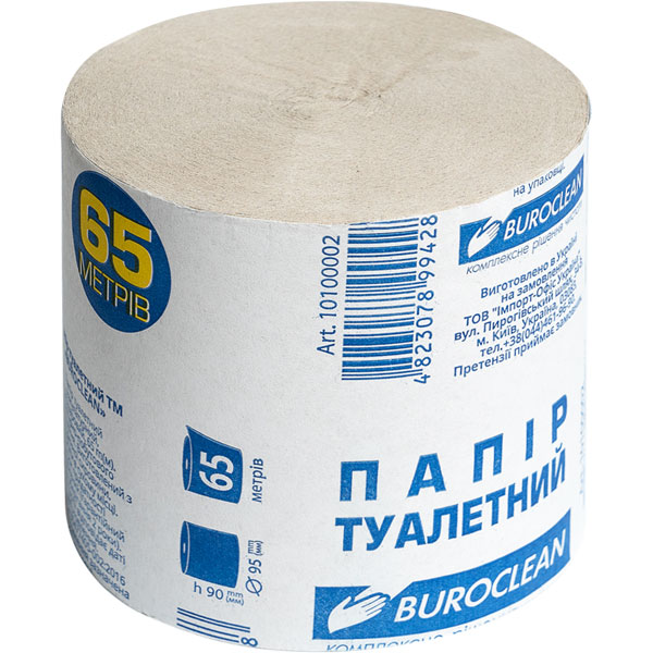 Папір туалетний Бюроклін1-шаровий 65 метрів
