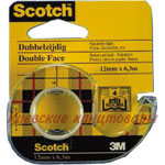 Клейкая лента 3M Scotch Double Sided 12 мм х 6.3 м 2-стор в кассете