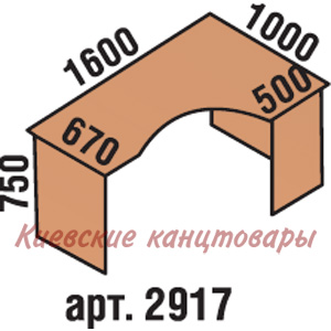 Стол угловой 1600х1000х750, бук Бавария