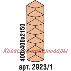 Полка угловая 400х400х2150, бук светлый