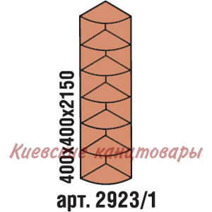 Полка угловая 400х400х2150, вишня Оксфорд