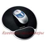 Коврик для мышки 26х22  см, DATA LINE, гелевый, черно-серебристый