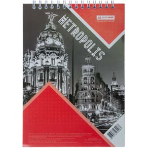 Блокнот Buromax METROPOLIS  А5</br>красный</br>48 листов