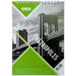 Блокнот Buromax METROPOLIS  А5</br>салатовый </br>48 листов