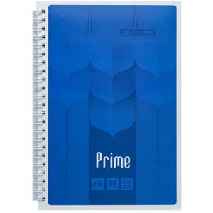 Зошит  А5</br>на спіралі PRIME</br> 96 аркушів клітинка</br>обкладинка картон синя