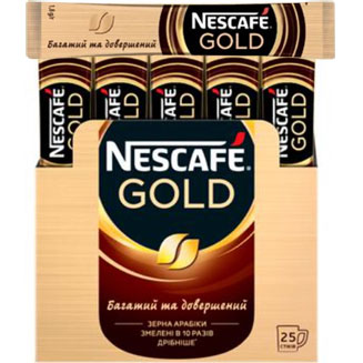 Кава розчиннаNescafe Gold25 стіків х 1,8 г