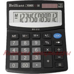 Калькулятор настольный Brilliant 12-разр 100х125х15 малый