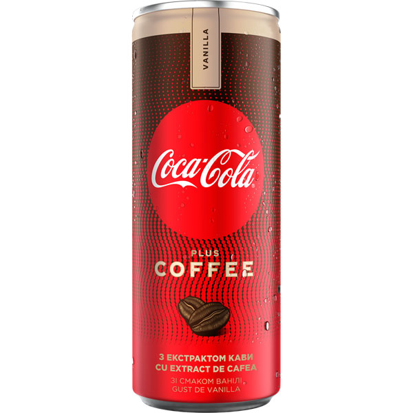 Напій газований</br>Coca-Cola </br>з екстрактом кави </br>та смаком ванілі</br>жерстяна банка </br>250 мл