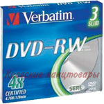Диск DVD RW Verbatim 4.7Gb 4x
