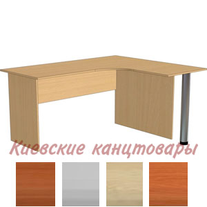 Стол угловой</br>СУ160/Н-Р правый</br>1600/650 х 1350/510 х 740 мм</br>выбор цветов