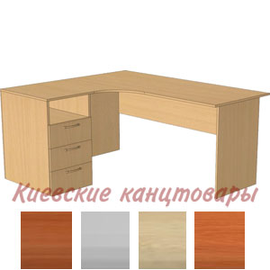 Стол угловой</br>СУ135/3-L левый</br>1350/650 х 1350/510 х 740 мм</br>выбор цветов