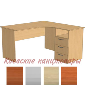 Стол угловой</br>СУ 135/3-R правый</br>1350/650 х 1350/510 х 740 мм</br>выбор цветов