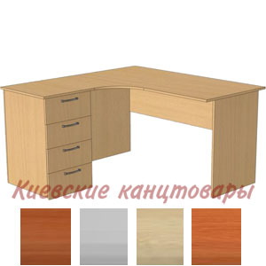 Стол угловой</br>СУ135/4-L левый</br>1350/650 х 1350/510 х 740 мм мм</br>выбор цветов