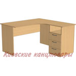 Стол угловой</br>СУ 135/3-R правый</br>1350/650 х 1350/510 х 740 мм</br>выбор цветов