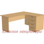 Стол угловой</br>СУ160/4-R правый</br>1600/650 х 1350/510 х 740 мм</br>выбор цветов