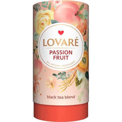 Чай чорнийз фруктами і квітамиLovareПристрасний фрукт80 г в тубусі