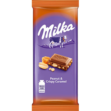 Шоколад Milkaмолочний карамель з арахісом90 г