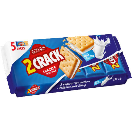 Крекер2 CRACKз молочно-ванільноюначинкою235 г