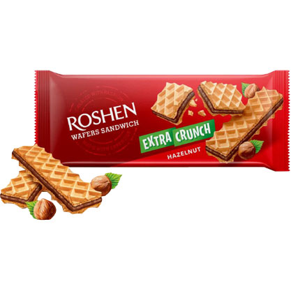 Вафлі RoshenWafersSandwich Crunch горіх142 г