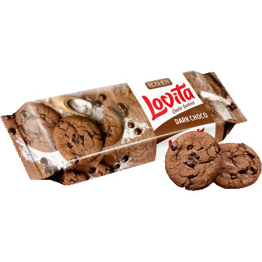 Печиво Lovita Classic з какао і шматочками глазурі150 г
