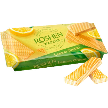 Вафлі RoshenWafersLemon Cream216 г