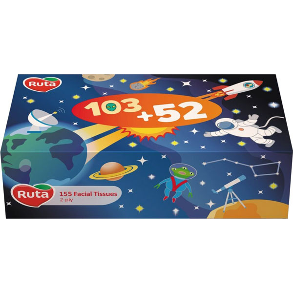 СерветкиRuta Kids2-шарові в боксі20,0 х 21,0 см155 штук