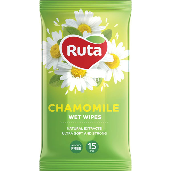 Серветки вологіRuta Chamomile180 х 130 см 15 штук