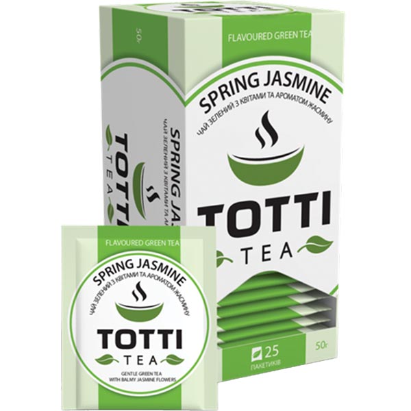 Чай зелений TOTTI TeaВесняний жасмин25 пакетиків х 2 г