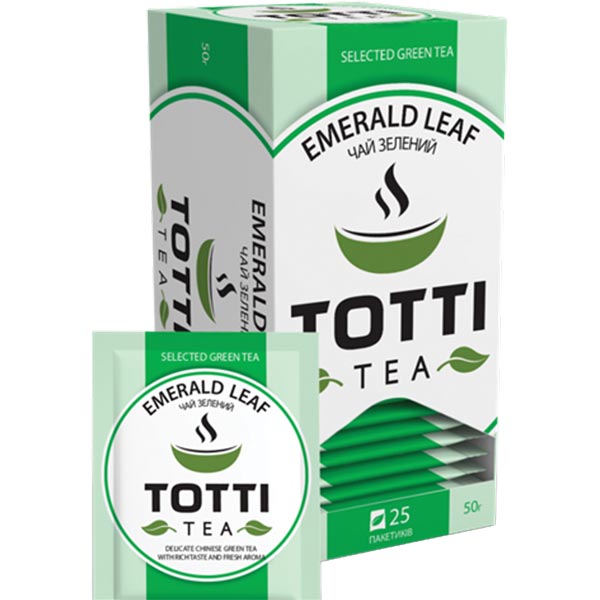 Чай зелений TOTTI TeaСмарагдовий лист25 пакетиків х 2 г