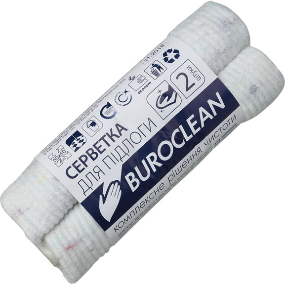 Серветки для підлогиBuroclean50 х 50 см білі2 штуки