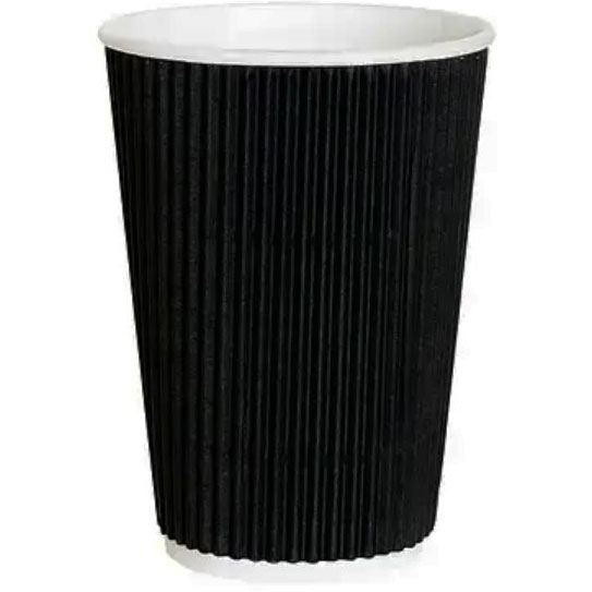 Гофростакан чорний185 мл25 шт