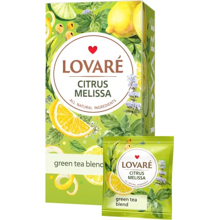 Чай зеленийLovareЦитрусова меліса24 пакетика х 1,5 г